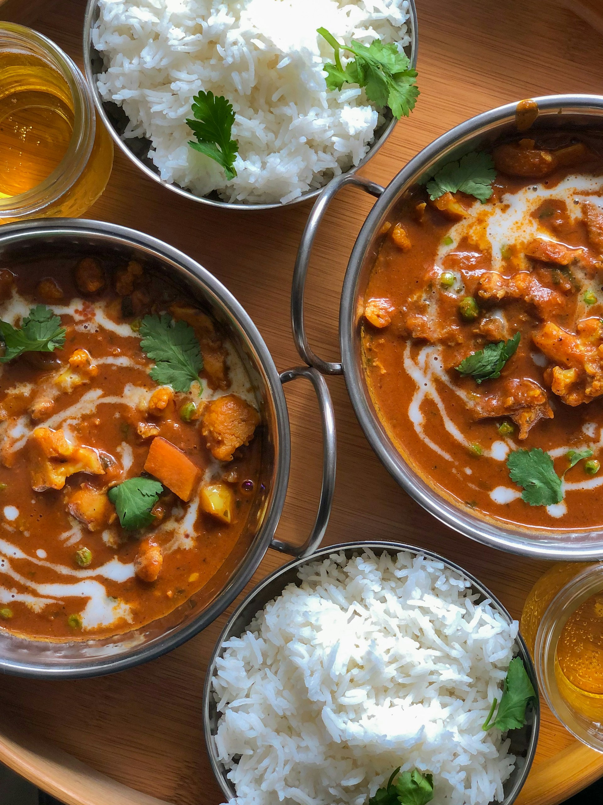 Butter chicken curry cooked fresh in a home kitchen
